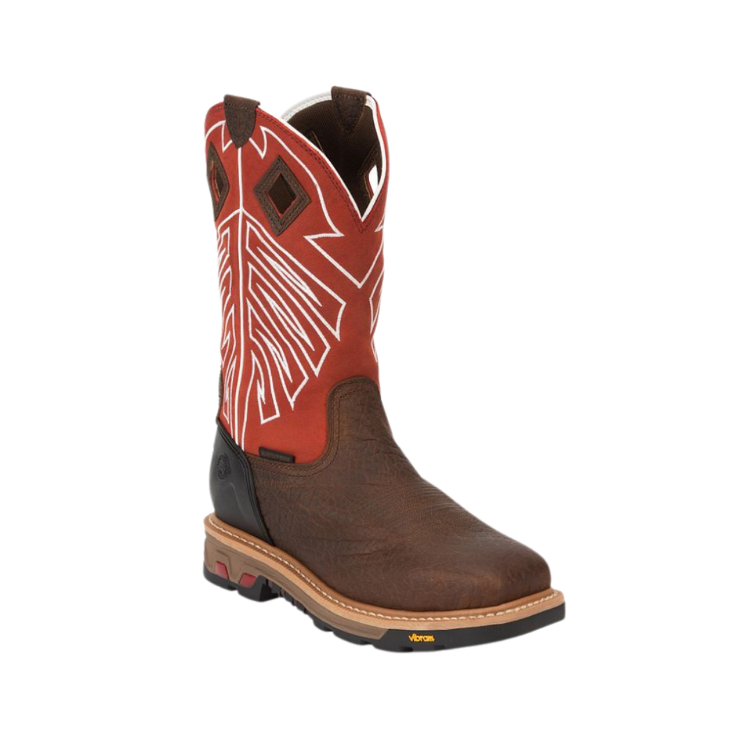 Justin Men's Roughneck Chestnut Walnut Brown Boots