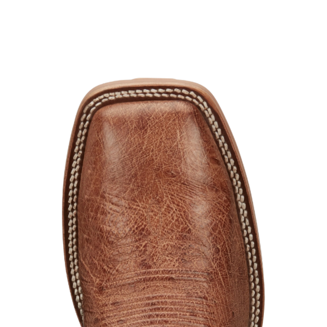 Justin Men's Smooth Quill Ostrich Brown Boots