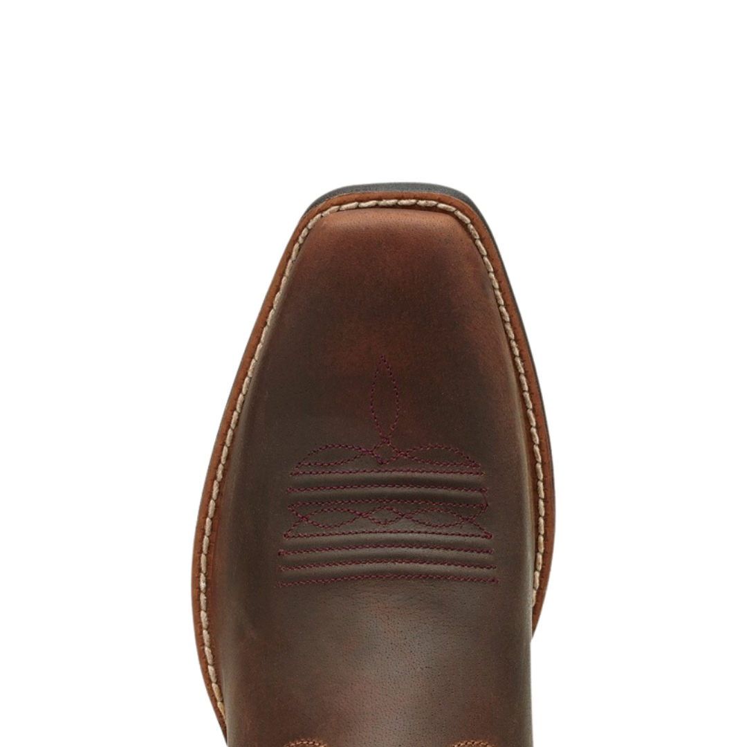 Ariat Women's Round Up Square Toe Western Powder Brown Boots
