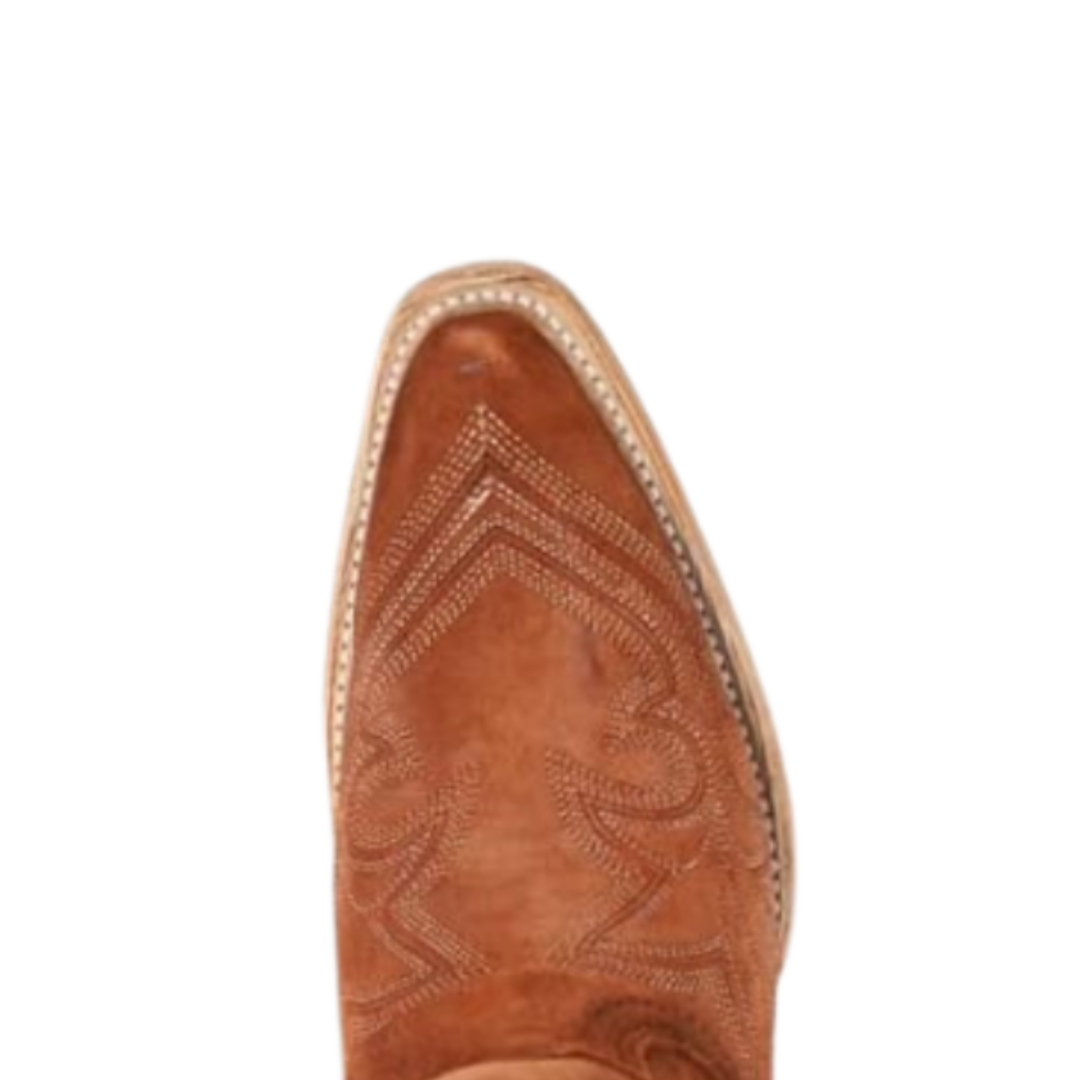 Corral Women's Tooled-Inlay Brown Suede Boots