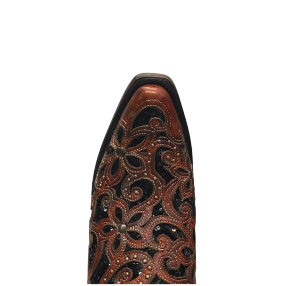 Corral Boots Women's Tan Black Inlay Embroidered Boot