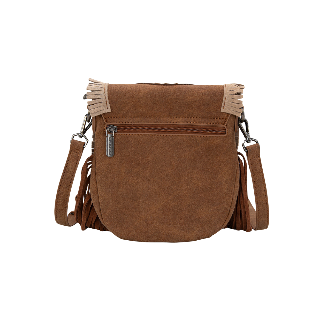 Montana West Women's Fringe Saddle Bag Coffe Crossbody