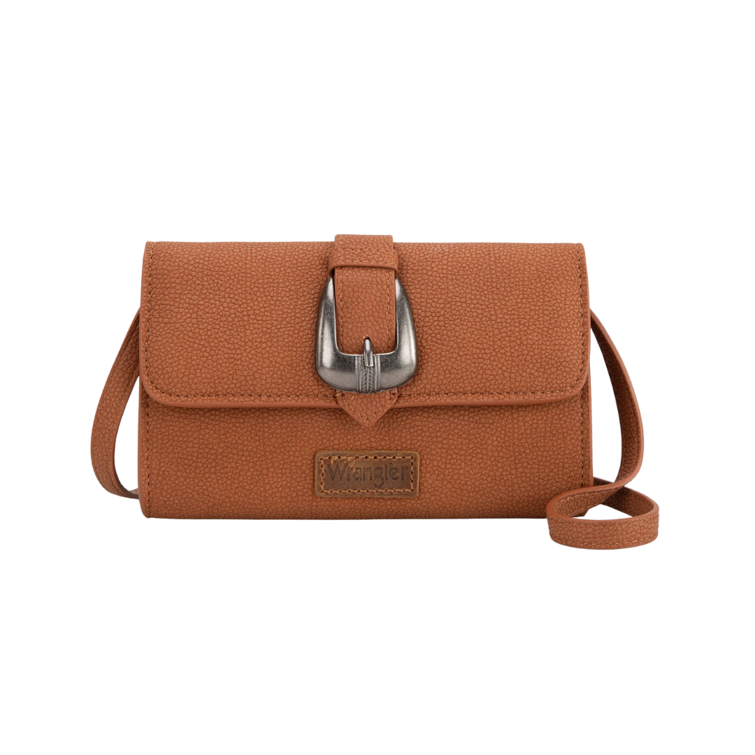 Wrangler Women's Buckle Brown Crossbody Bag