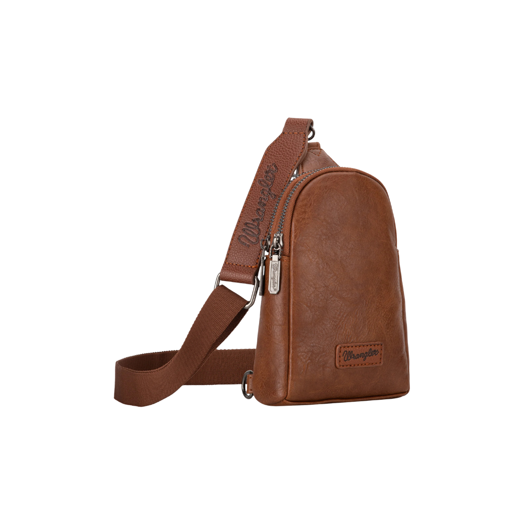 Wrangler Women's Sling Bag Crossbody Light Brown Chest Bag