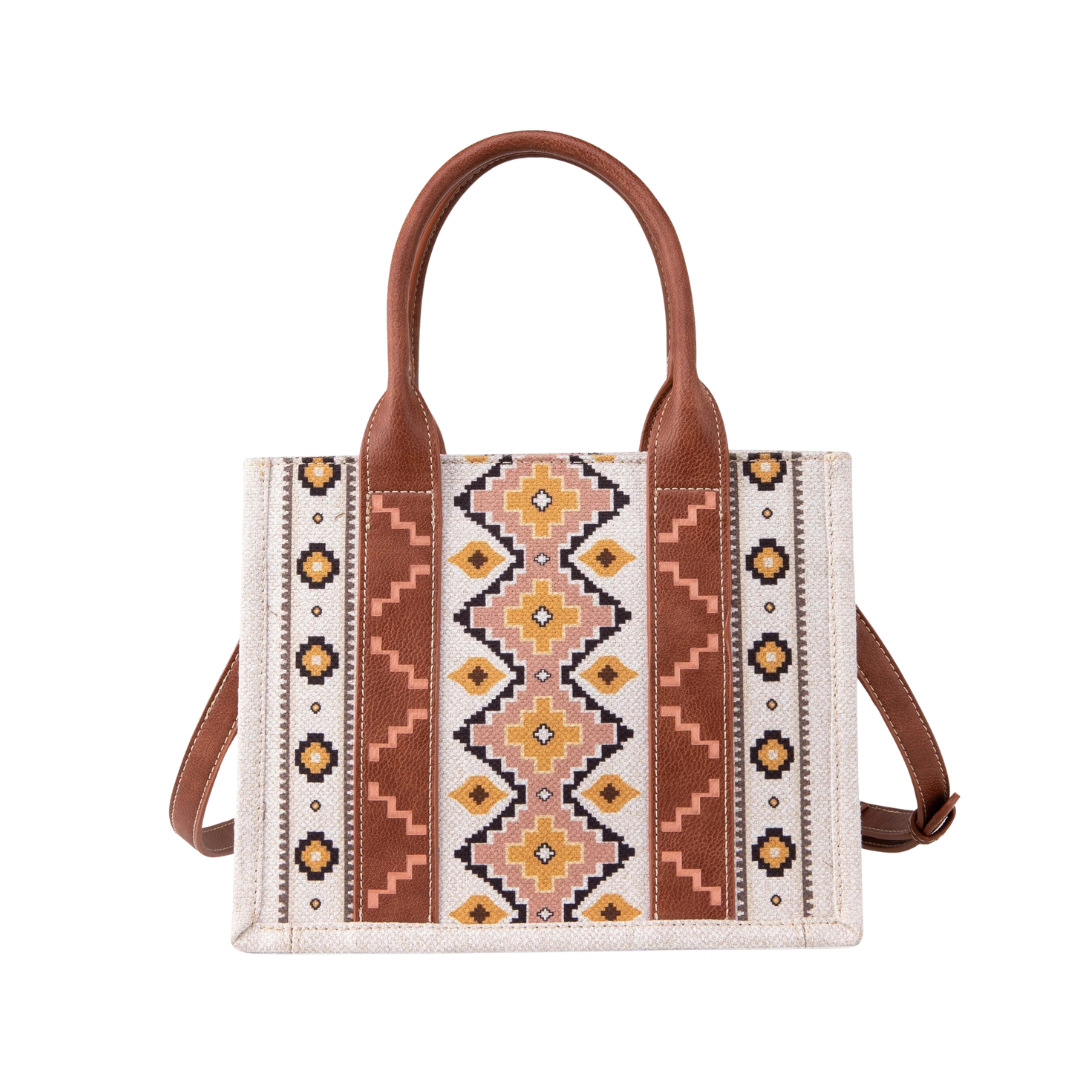 wrangler Women's Print Small Canvas Coffee Tote Crossbody