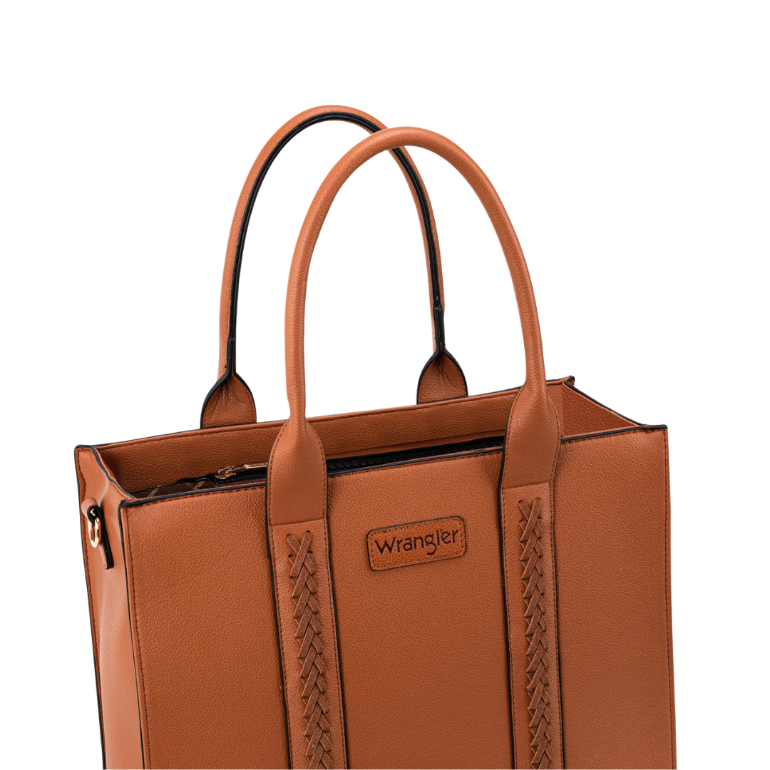 Wrangler Women's Carry All Brown Tote Crossbody