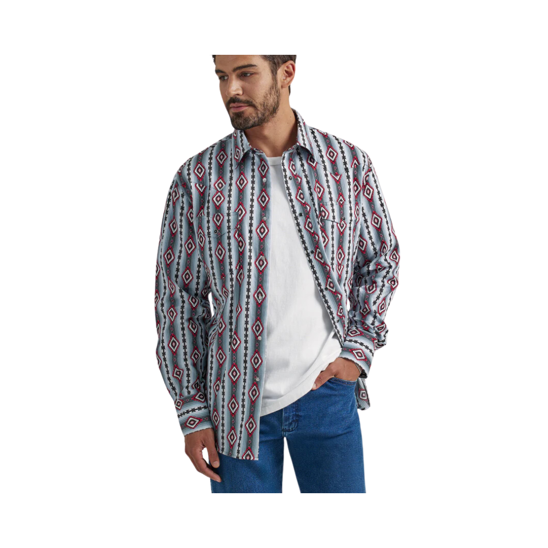 Wrangler Men's Western Checotah Long Sleeve Shirt