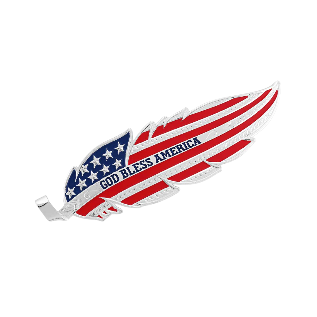 Montana Silversmith USA Flag Hat Feather