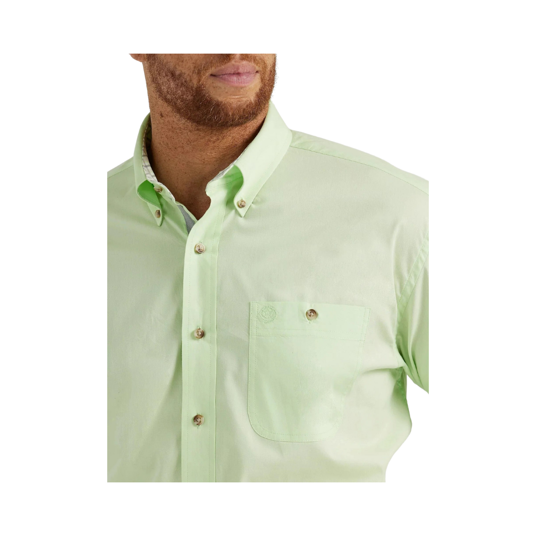 Wrangler Men's George Strait Solid Kelly Long Sleeve Button Down Shirt