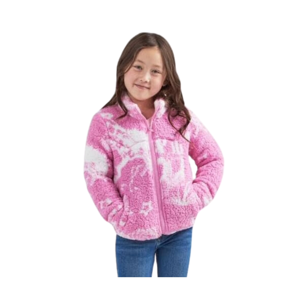 Wrangler x Barbie Girl's Western Pink Sherpa Jacket