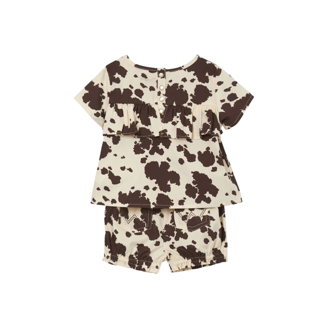 Wrangler Baby Girl Top And Blommer Brown And Cream