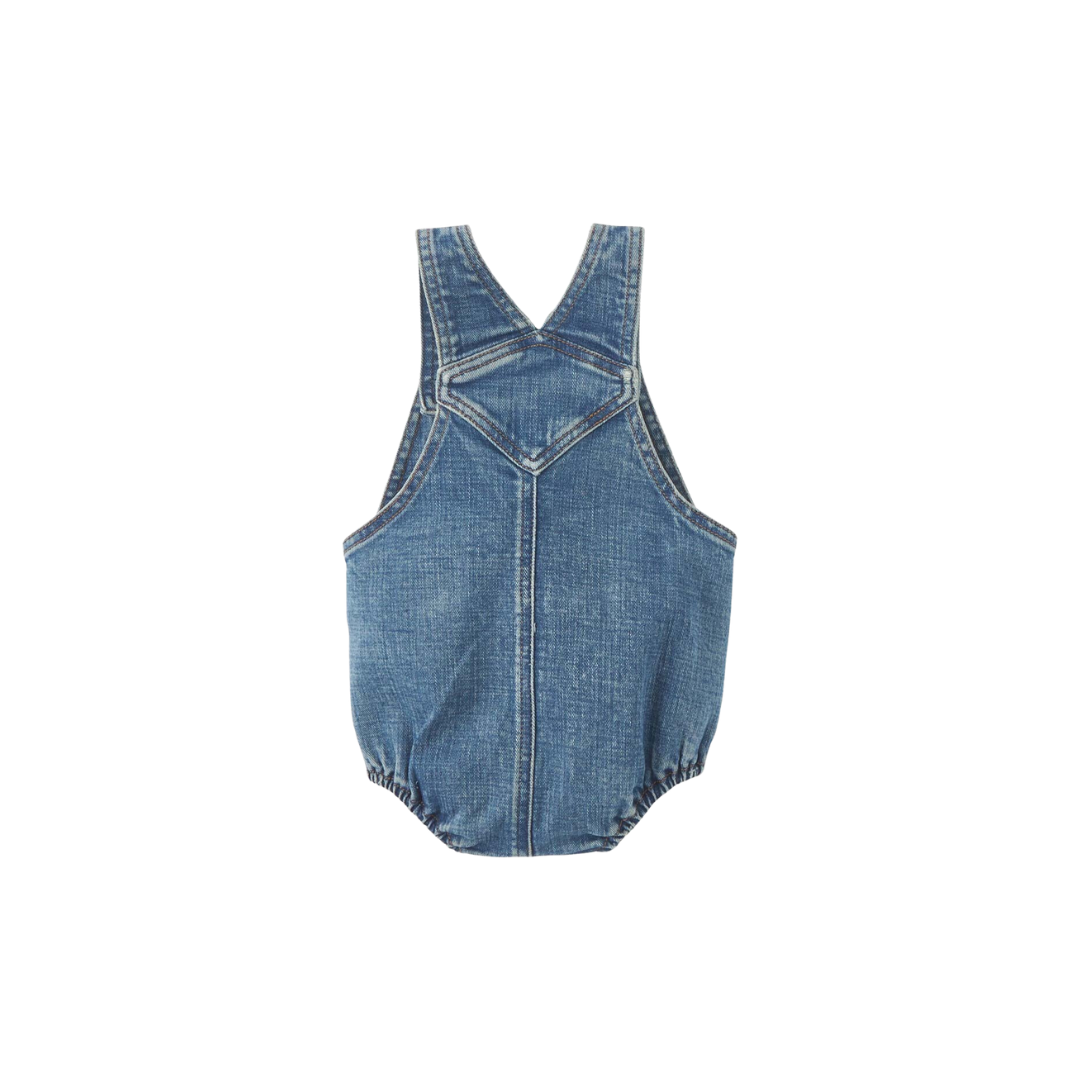 Wrangler Infant Girl's Gianna Denim Blue Romper