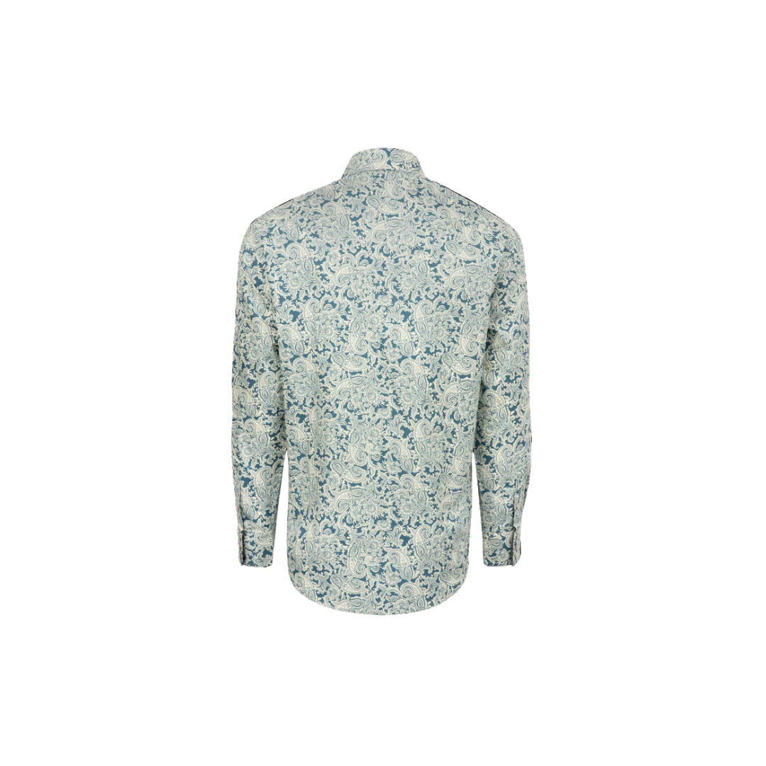 Stetson Apparel Men's Tonal Paisley Snap Front Blue Shirt