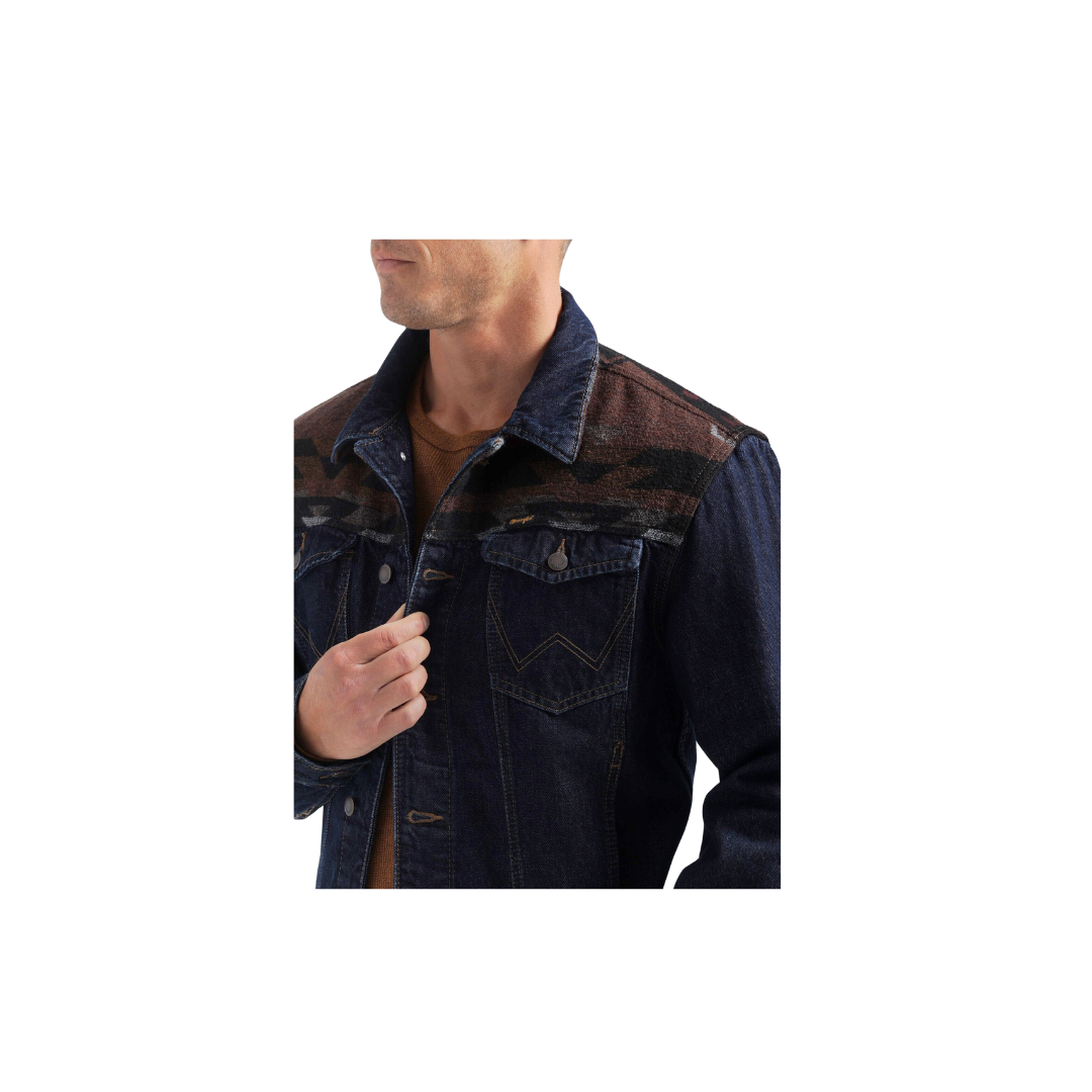 Wrangler Men's Denim With Contrasting Yoke Pecan Pie Jacket