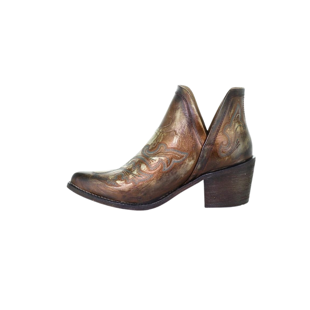 Corral Women's Copper Shortie Fashion Round Toe Bootie