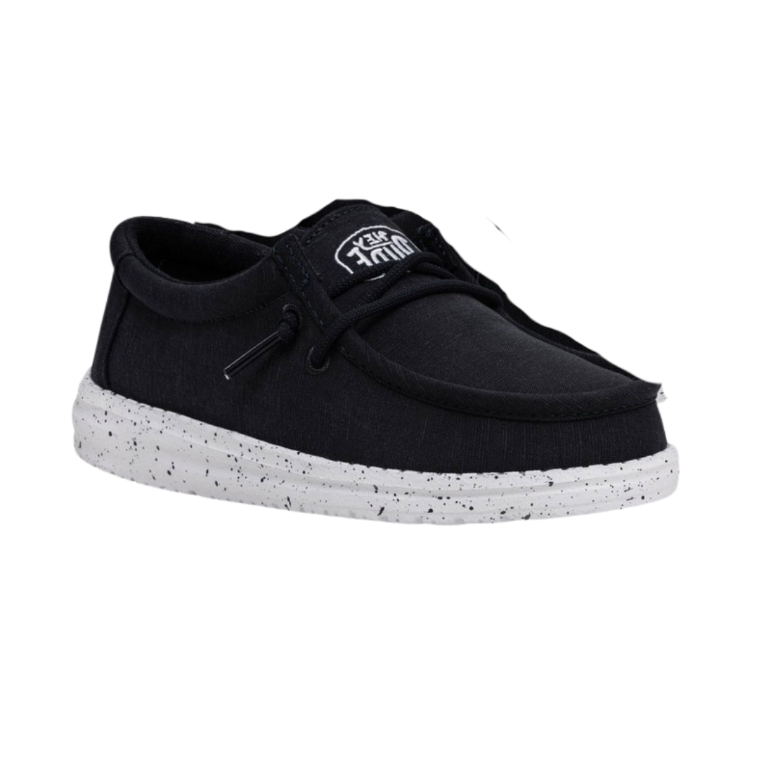 Hey Dude Youth Boy's Wally Slub Canvas Navy Shoes