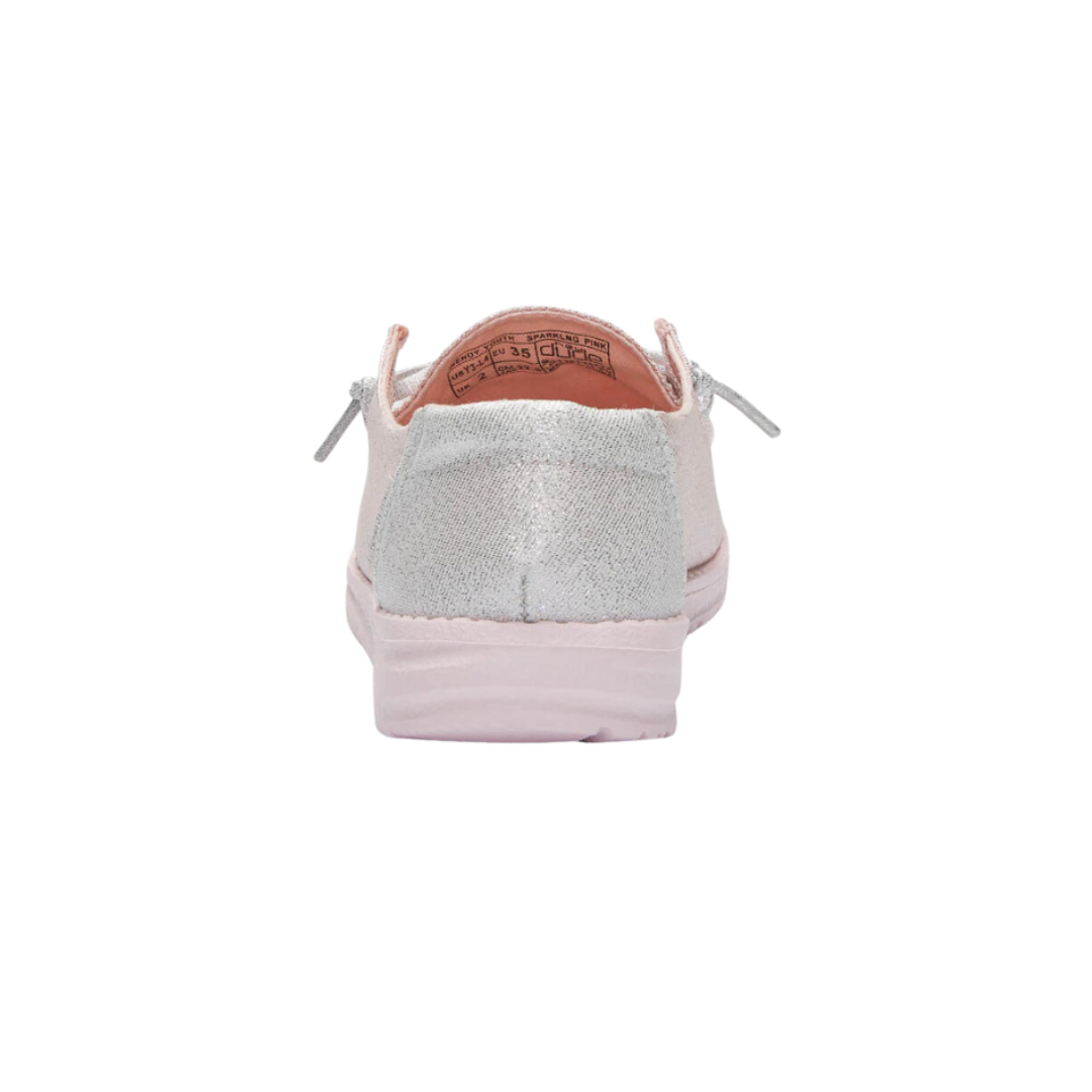 Hey Dude Youth Girl's Sparkling Lilac Slip Pink Shoes