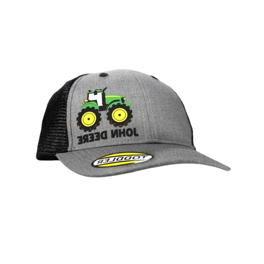 John Deere Youth Boy's Rubber Tractor Grey Cap