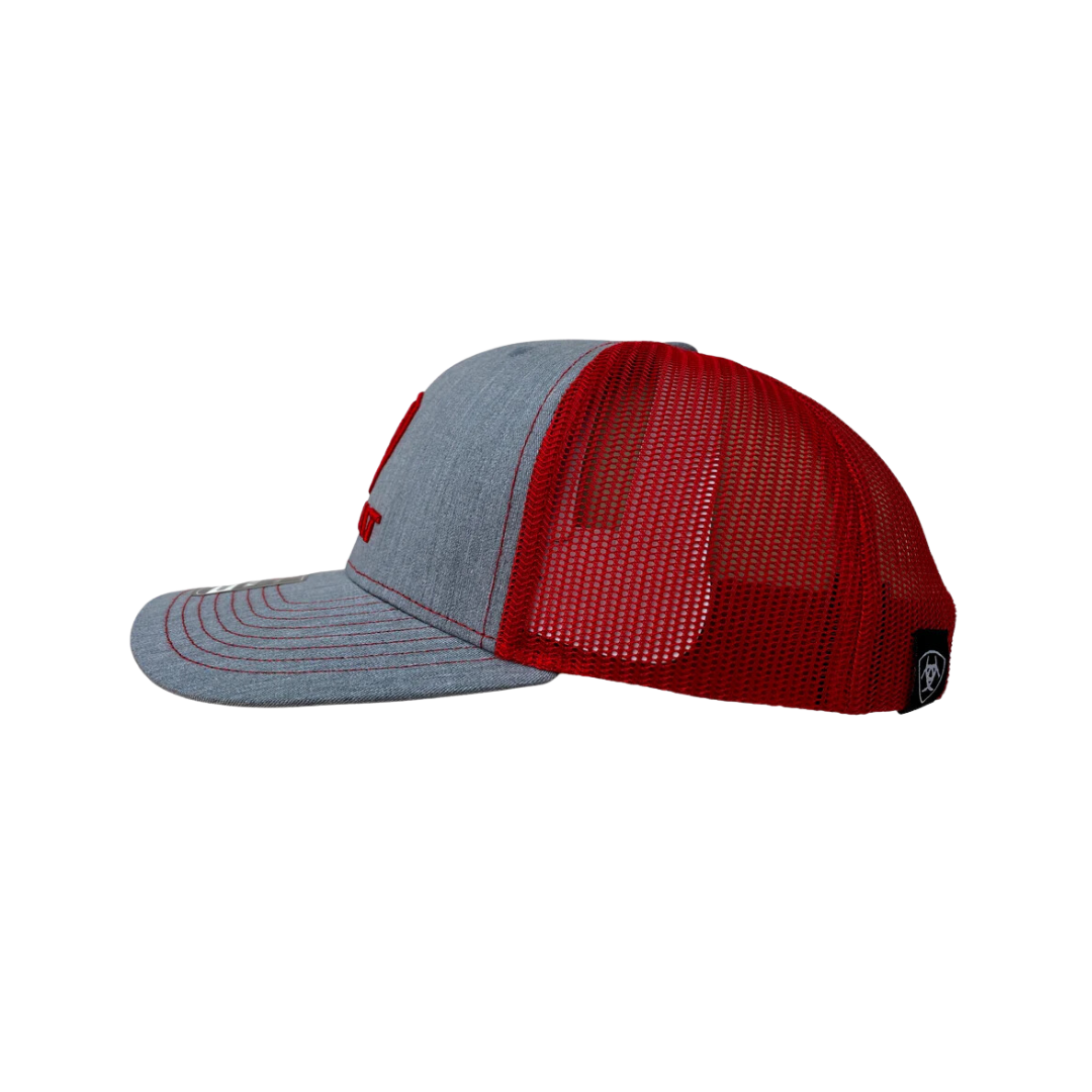 Ariat Richardson 112 Grey & Red Logo Mesh Cap