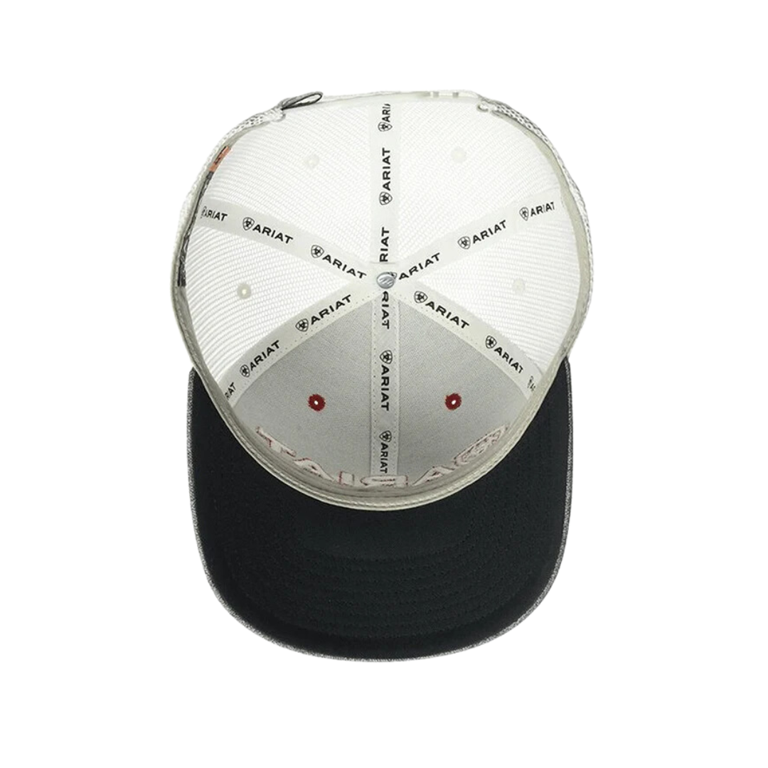 Ariat Grey and White Logo Mesh Cap