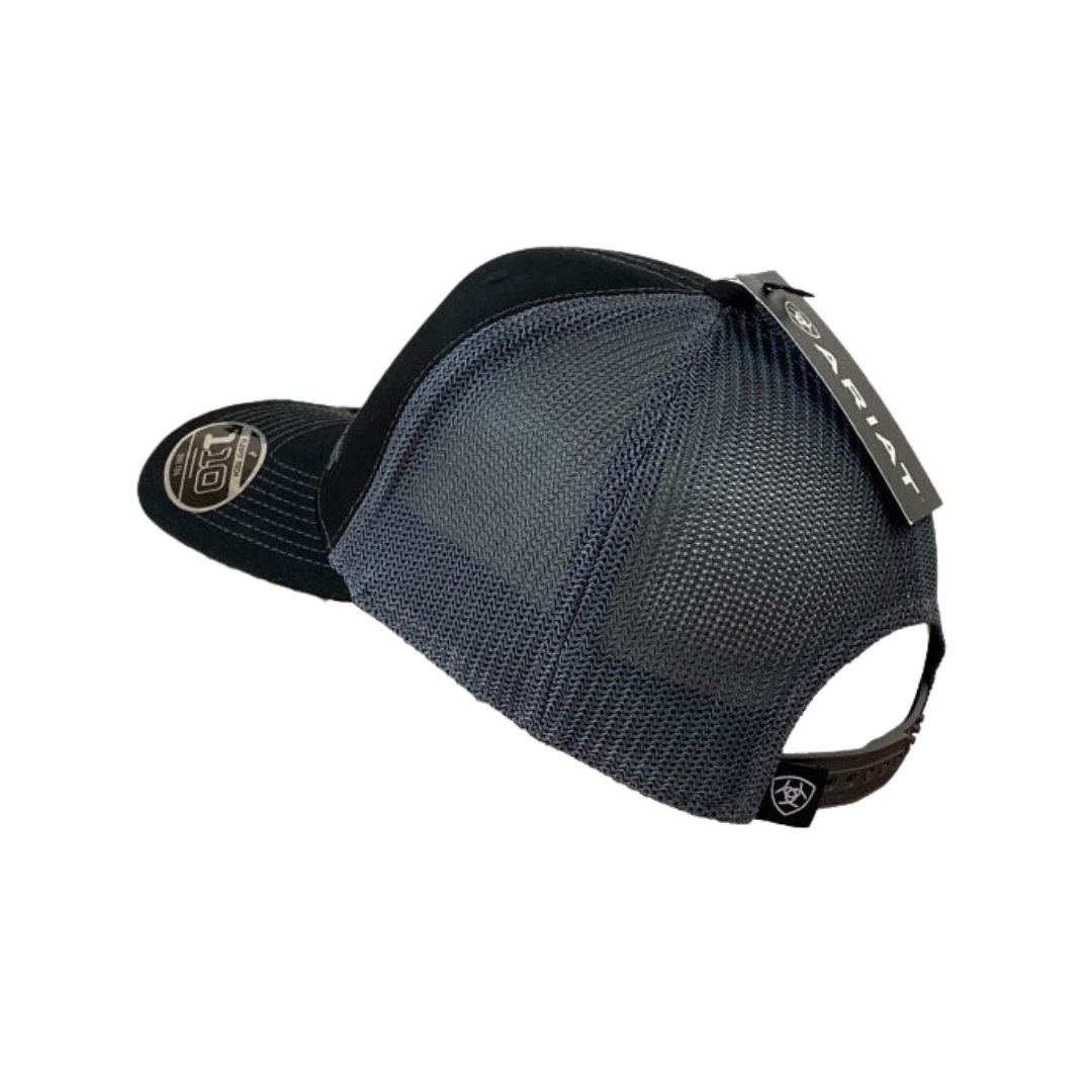 Ariat Flex Fit Black and Grey Mesh Logo Cap