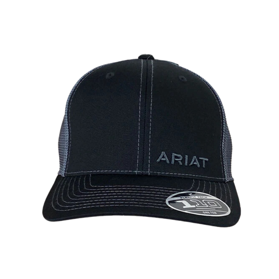 Ariat Flex Fit Black and Grey Mesh Logo Cap
