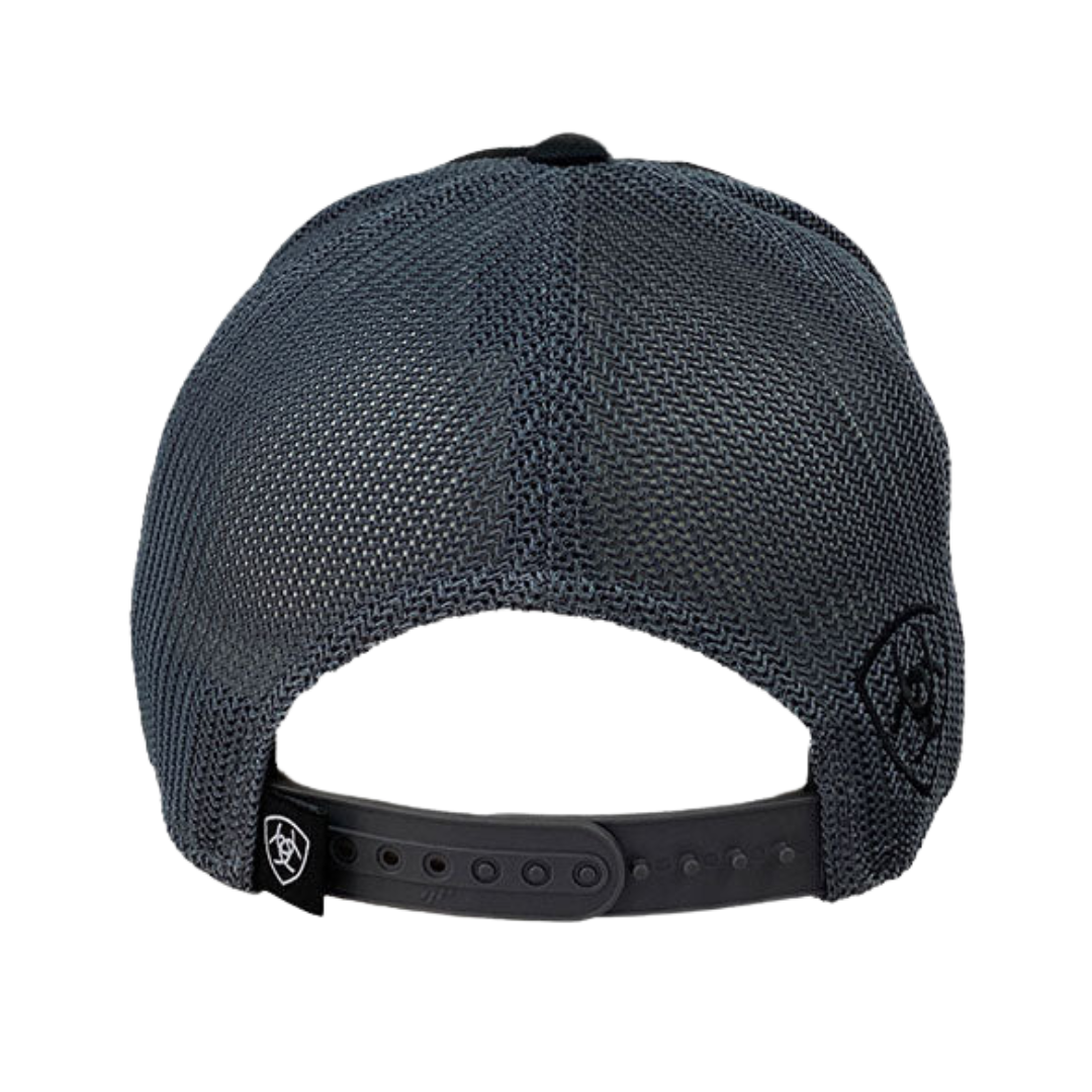 Ariat Flex Fit Black and Grey Mesh Logo Cap