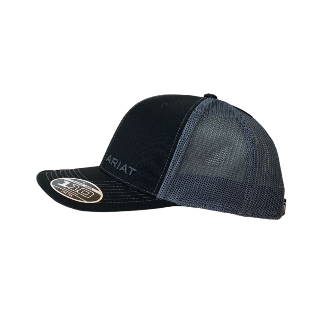 Ariat Flex Fit Black and Grey Mesh Logo Cap