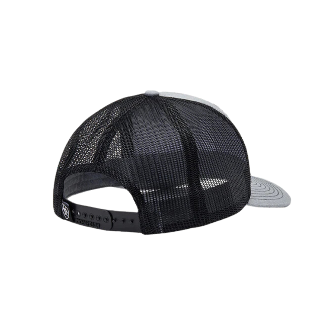 Ariat Grey US Flag Leather Patch Cap