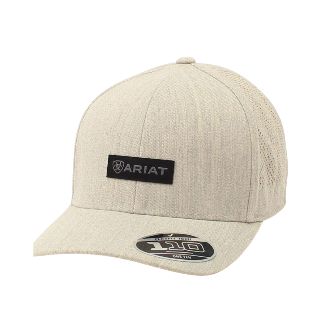 Ariat Light Grey Black Rectangle Logo Patch Cap