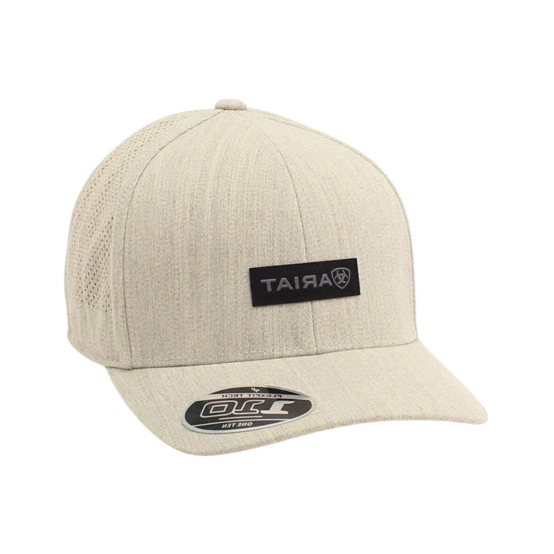 Ariat Light Grey Black Rectangle Logo Patch Cap
