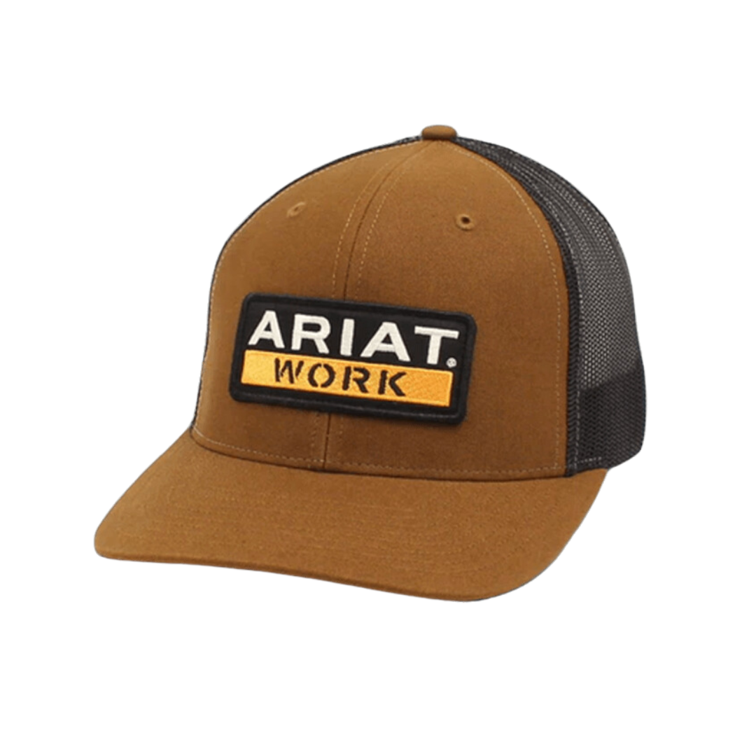 Ariat Brown Mesh Work Patch Cap