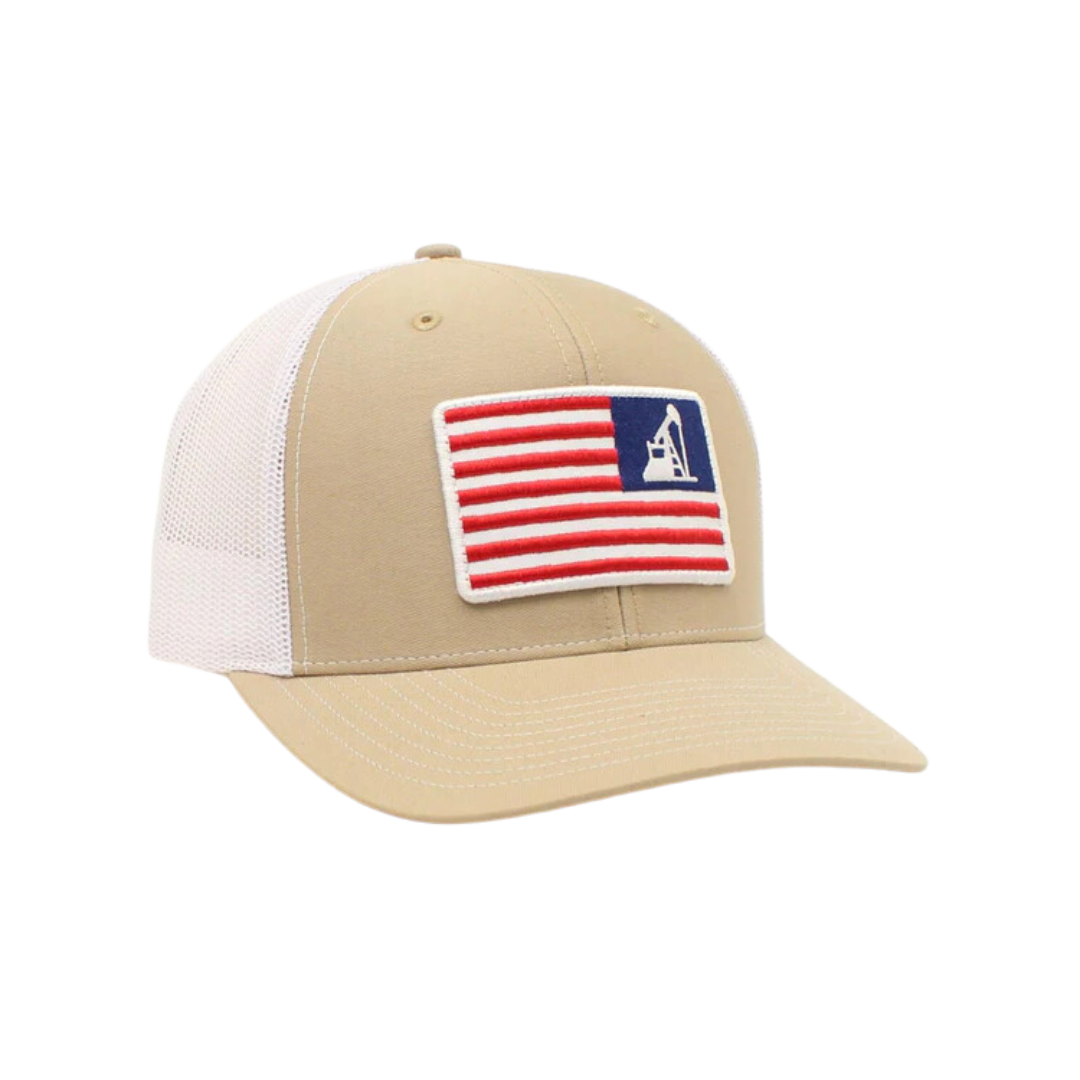 Ariat Brown Oil Rig Usa Flag Mesh Cap