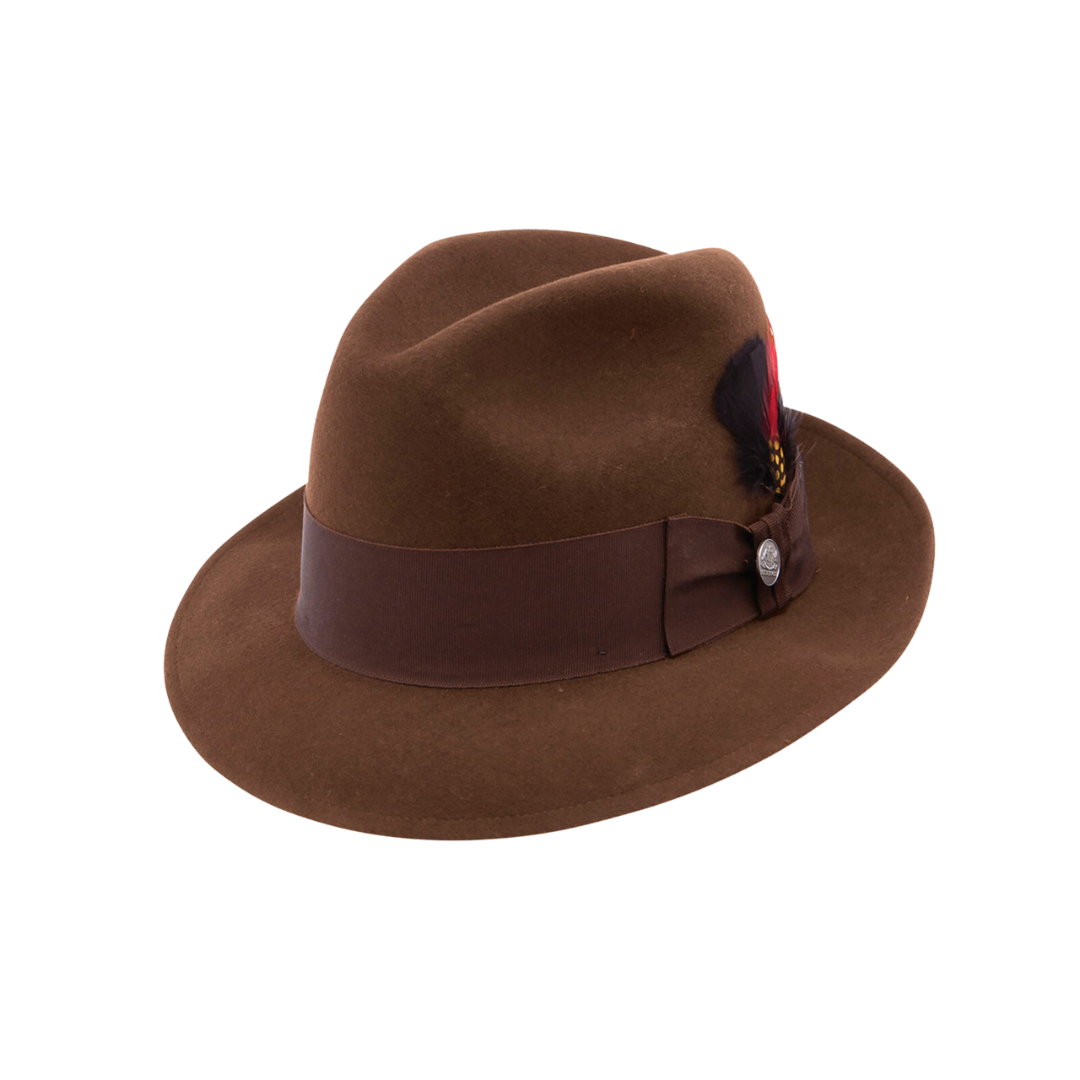 帽子 Stetson Felt Fedora Brown 58cm Stylish Stetson Brown Wool Fedora - Quality Western Hats