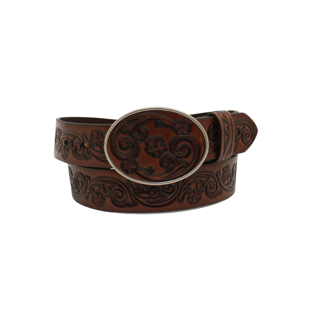 Ariat Women's Floral Tooled Brown Belt