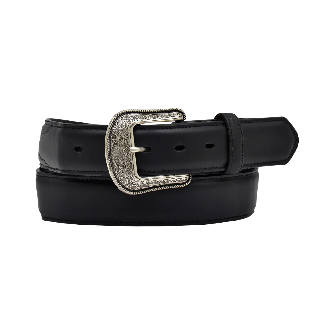 3D Men's Waxy Full Grain Leather Black Belt