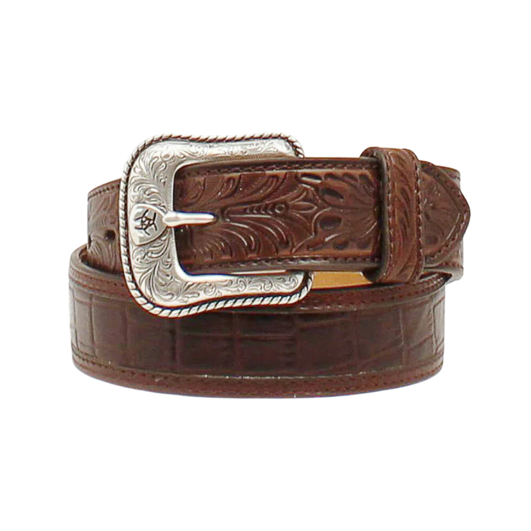Ariat Men's Croc Print Brown Belt