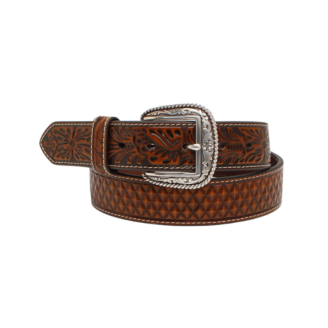 Ariat Basketweave Floral Tabs Belt