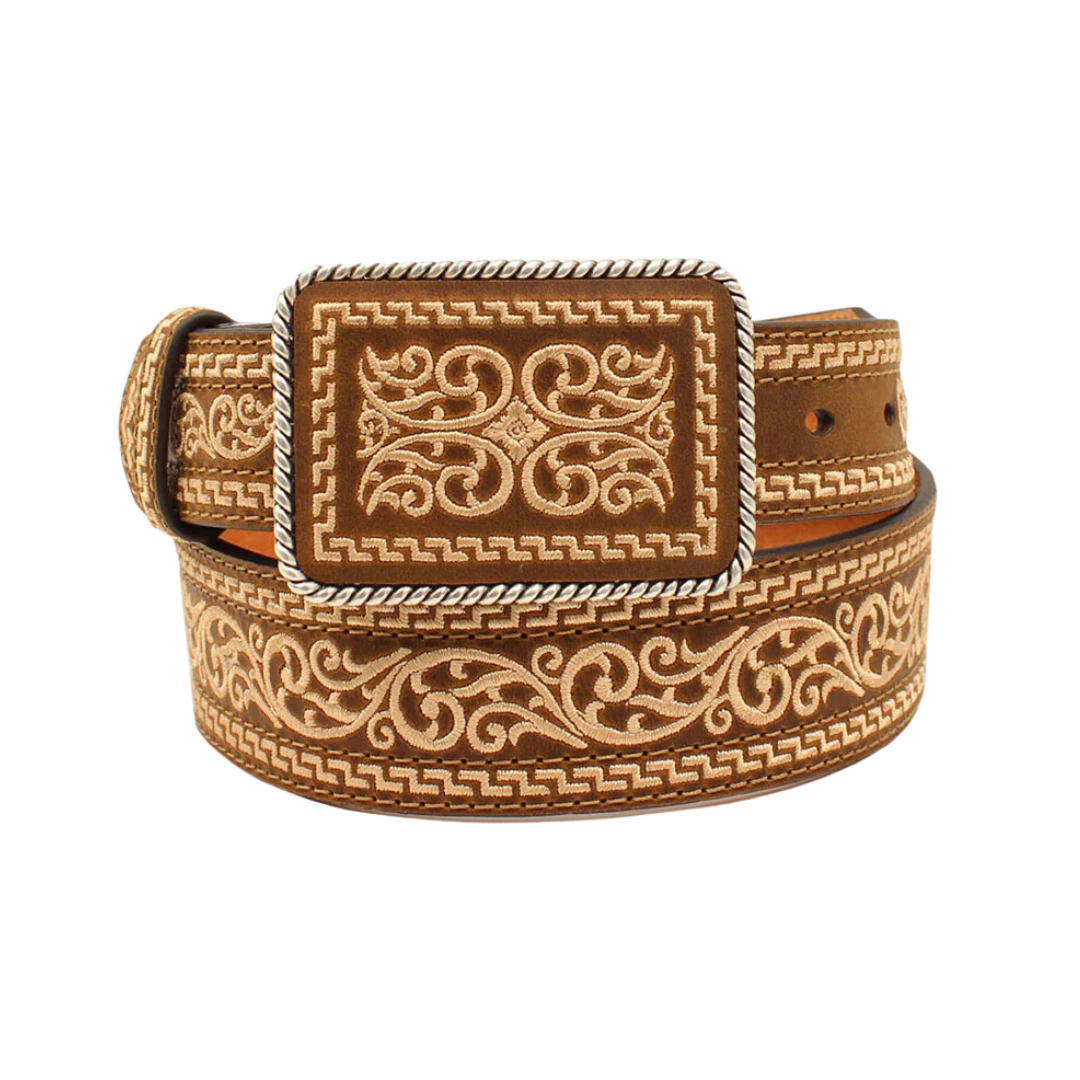 Nocona Men's Wester Design Brown Belt