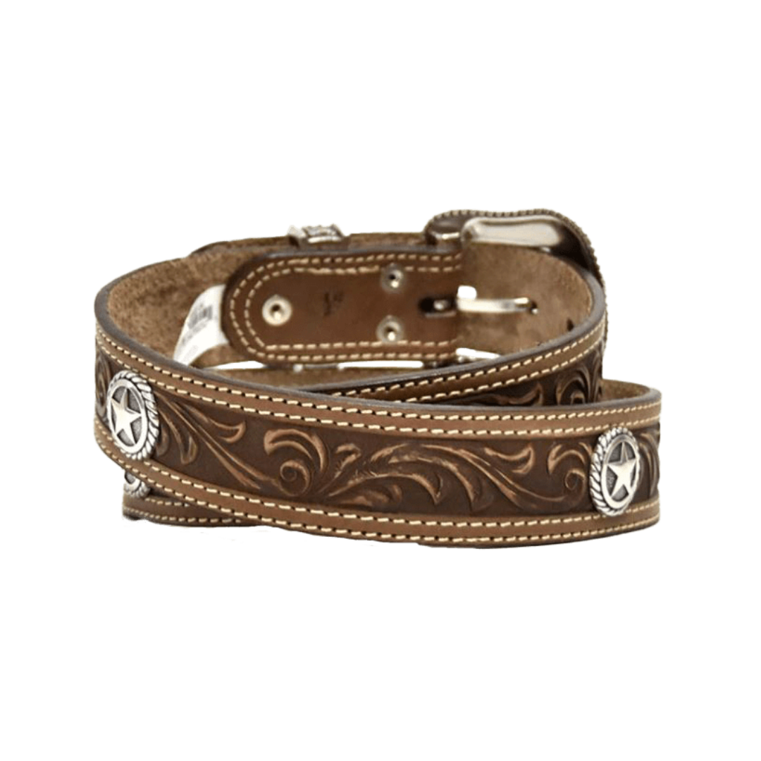 Nocona Men's Star San Antonio Usa Leather Brown Belt