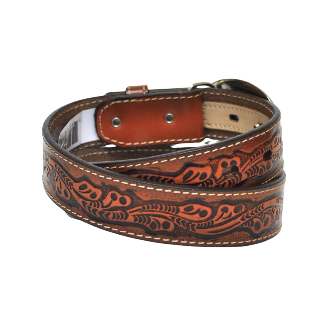 Nocona Youth Boy's Embossed Bullrider Brown Belt