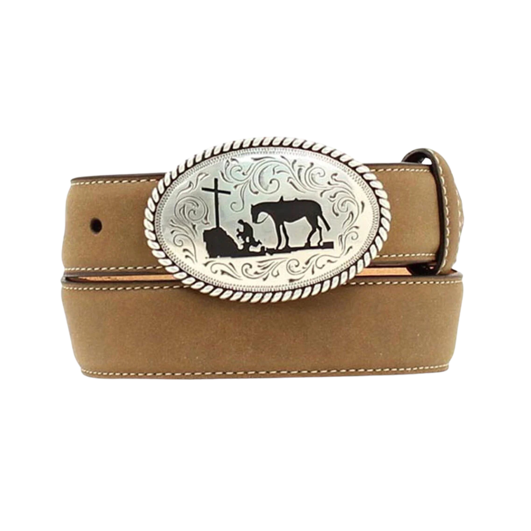 Nocona Youth Boy's Praying Cowboy Medium Brown Belt
