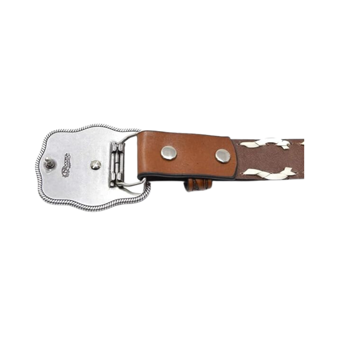 Nocona Youth Boy's Floral Bull Rider Brown Belt