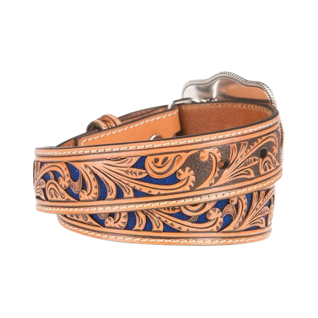 Nocona Youth Boy's Inlay Scroll Brown Belt