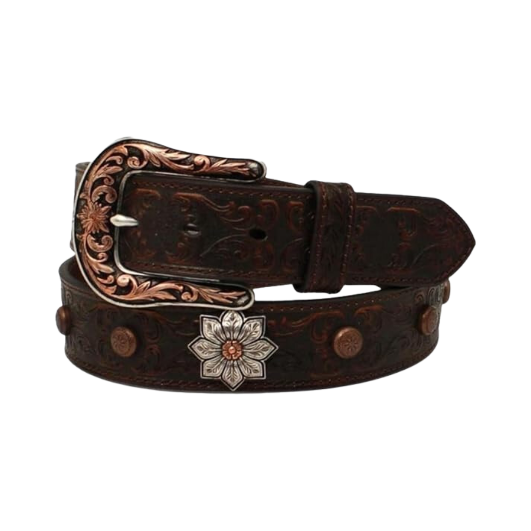 Ariat Women's Floral Embossed Brown Belt