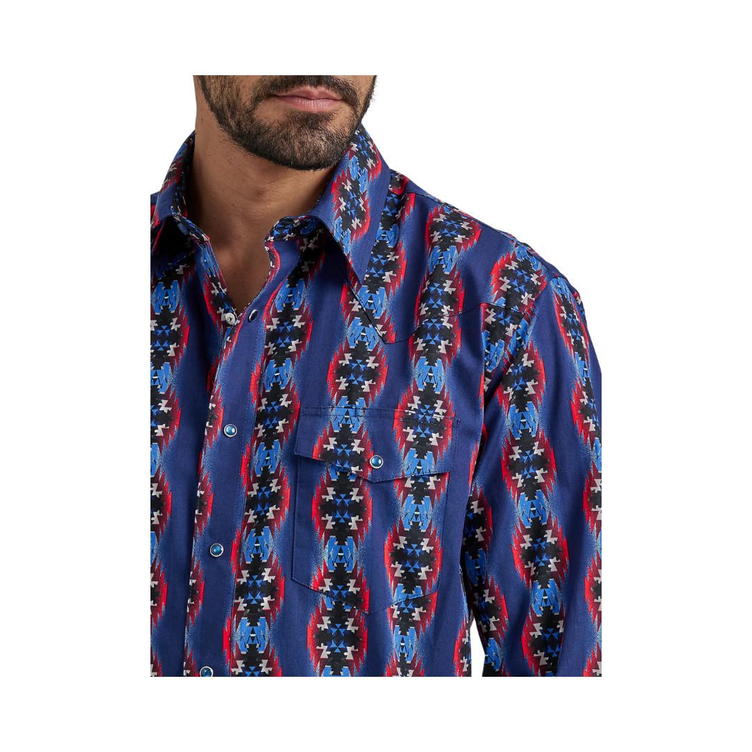 Wrangler Men's Western Snap Printed Shirt
