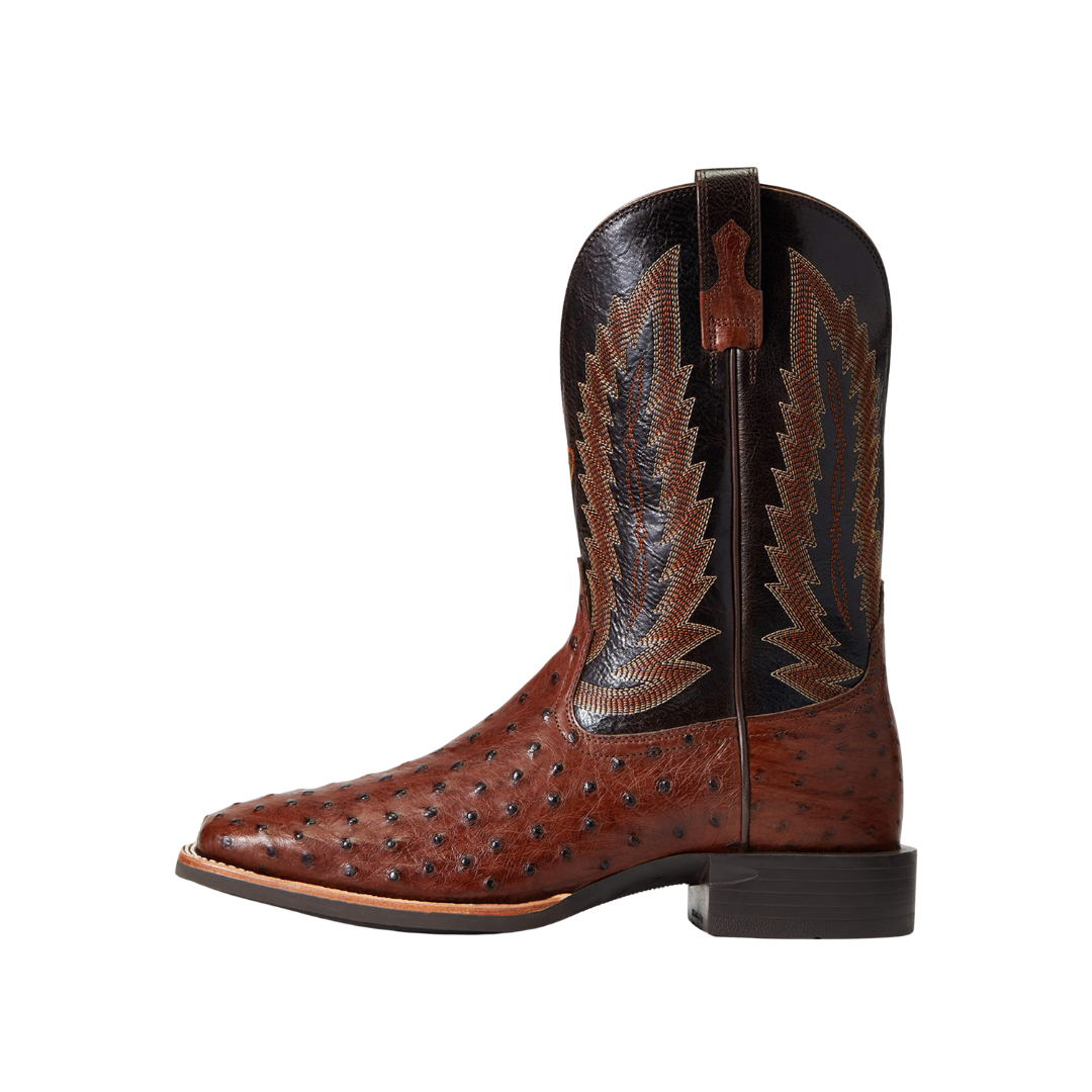 Ariat Men's Toe Quantum Primo Antique Tabac Ostrich Boots
