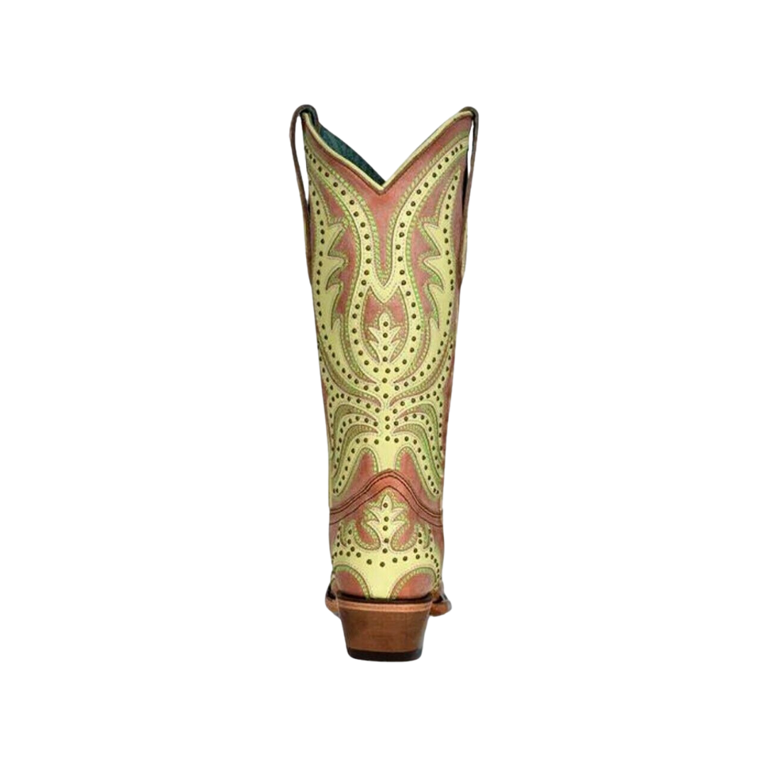 Corral Women's Neon Overlay Embroidered Lime Green Boots