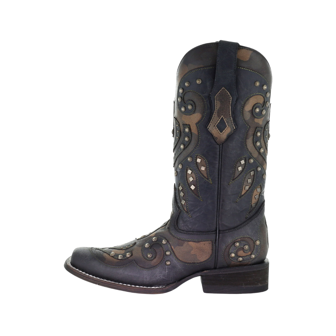 Corral Women's Camo Inlay Black Boots