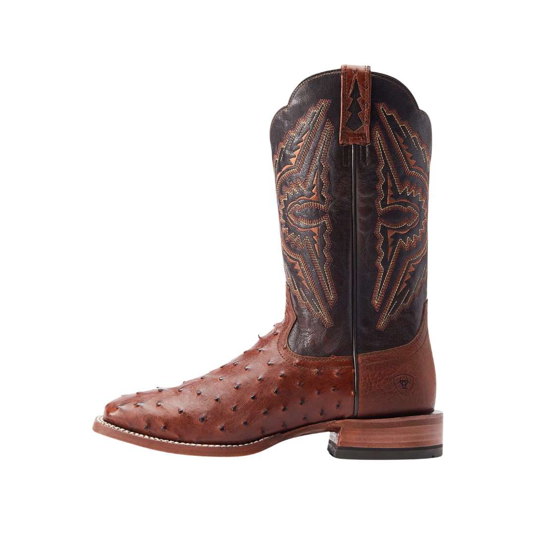 Ariat Men's Broncy Cinnamon Ostrich Brown Boots